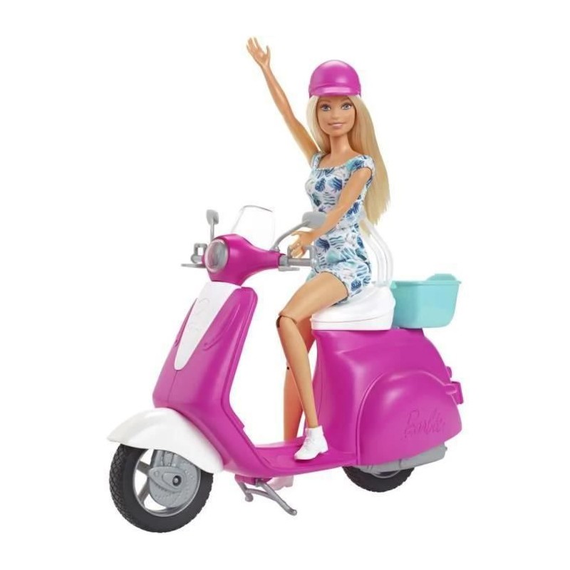 Barbie - Barbie Et Son Scooter - Poupée - 3 Ans Et +