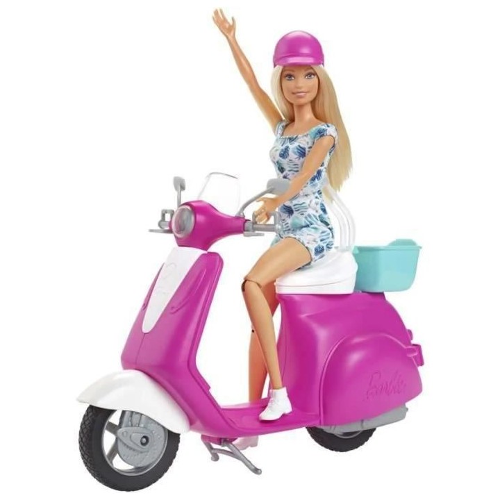 Barbie - Barbie Et Son Scooter - Poupée - 3 Ans Et +