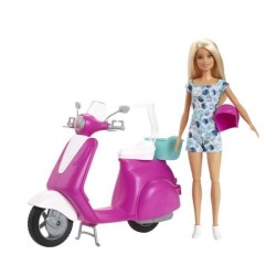 Barbie - Barbie Et Son Scooter - Poupée - 3 Ans Et +