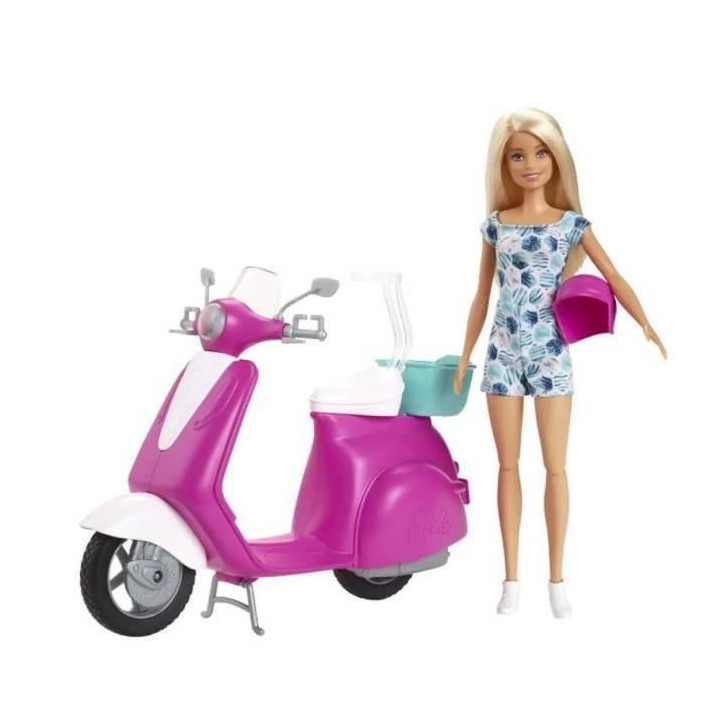 Barbie - Barbie Et Son Scooter - Poupée - 3 Ans Et +