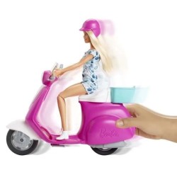 Barbie - Barbie Et Son Scooter - Poupée - 3 Ans Et +