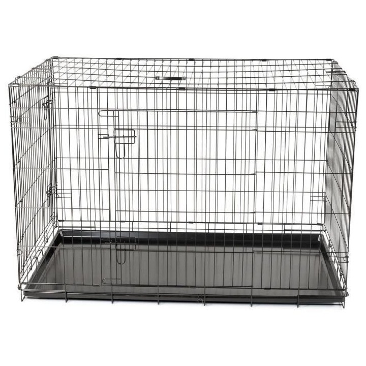 Cage Transport Chien - Vadigran - Pliante - Noir Classique - 122x75x81