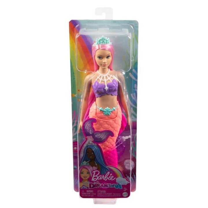 Barbie - Barbie Sirene Corail - Poupée - 3 Ans Et +