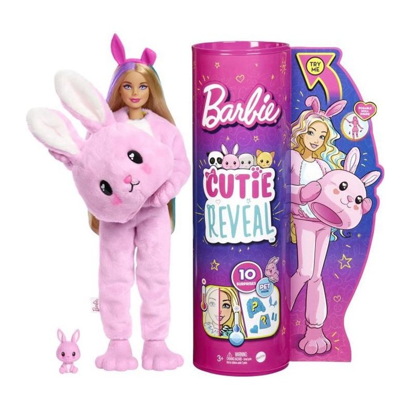 Barbie - Barbie Cutie Reveal Lapin - Poupée - 3 ans et +