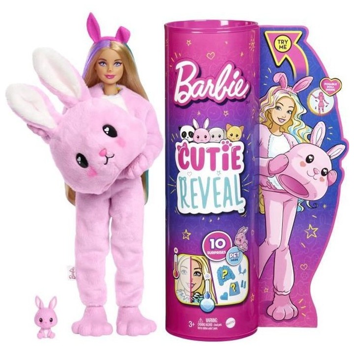 Barbie - Barbie Cutie Reveal Lapin - Poupée - 3 ans et +