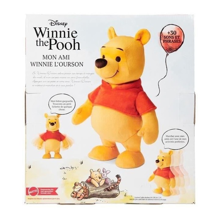 Peluche Winnie l'ourson marche et chante