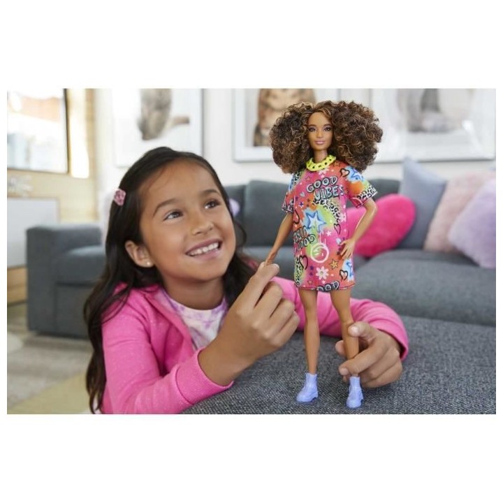 Barbie - Barbie Fashionista Robe Motif - Poupée - 3 Ans Et +