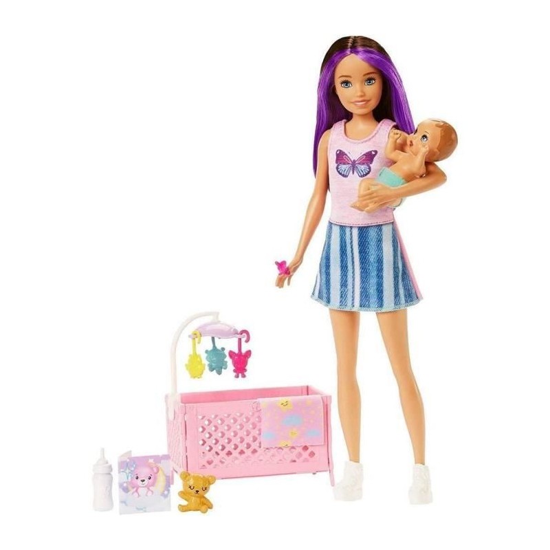 Barbie - Coffret Skipper Bebe Au Lit - Playset Poupée - 3 Ans Et +