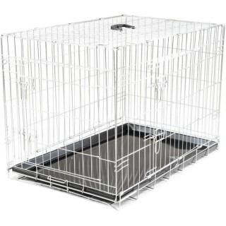 VADIGRAN Cage métallique pliable Classic - 91 x 61 x 66 cm - Argent -