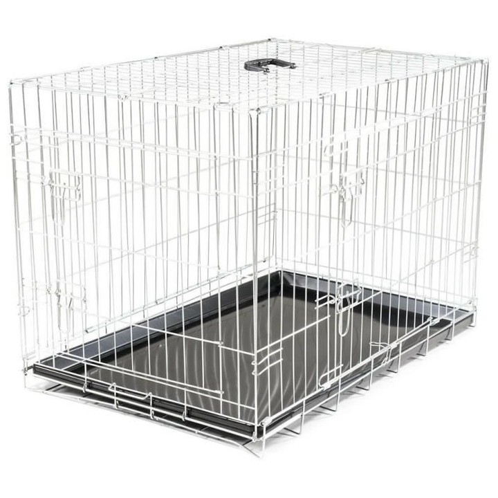 VADIGRAN Cage métallique pliable Classic - 91 x 61 x 66 cm - Argent -