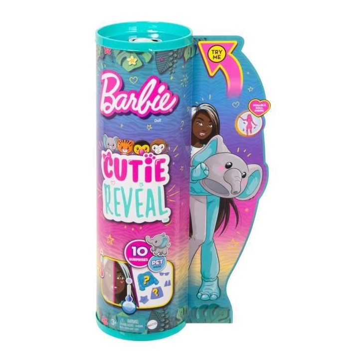 Barbie - Barbie Cutie Reveal Elephant - Poupée - 3 Ans Et +