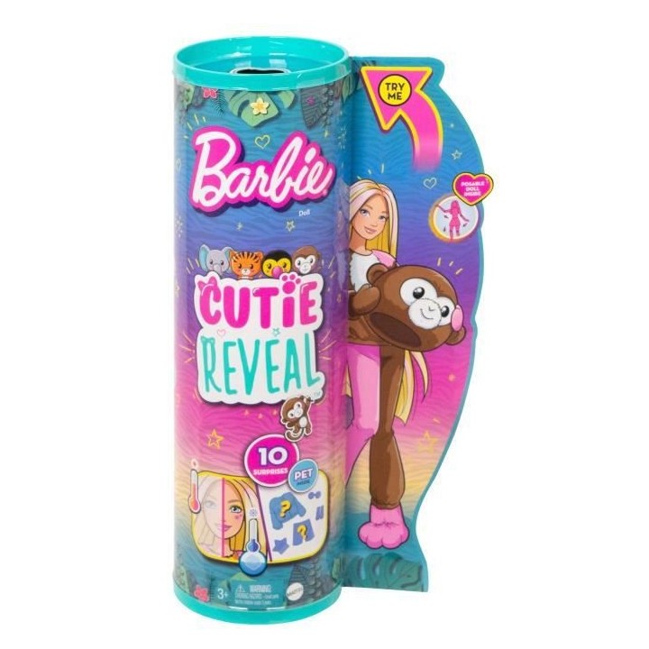 Barbie - Barbie Cutie Reveal Singe - Poupée - 3 Ans Et +