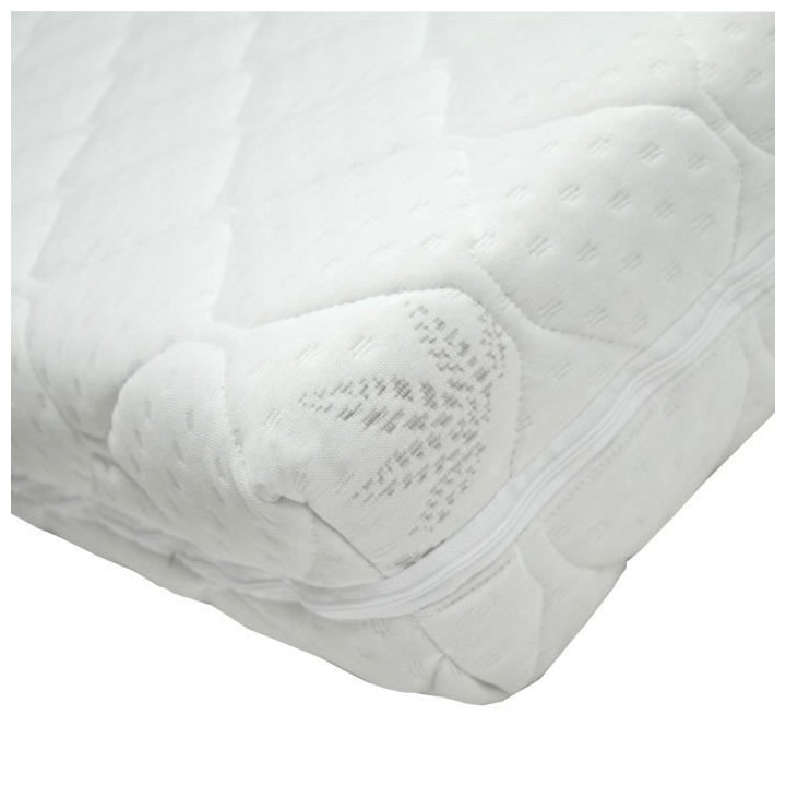 BABYCALIN Matelas de lit 24kg/m3 déhoussable Aloe Vera 70x140x10cm