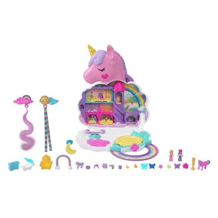 Polly Pocket - Salon Licorne Arc En Ciel  - Mini-Univers - 4 Ans Et +
