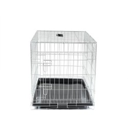 VADIGRAN Cage métallique pliable Classic - 91 x 61 x 66 cm - Argent - Pour chien