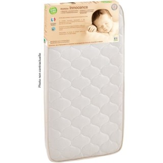 BABYCALIN Matelas de lit 24kg/m3 déhoussable bio 60x120x10cm