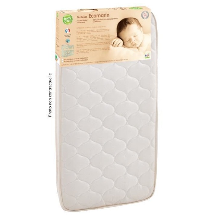BABYCALIN Matelas de lit 24kg/m3 Seaqual 70x140x10cm