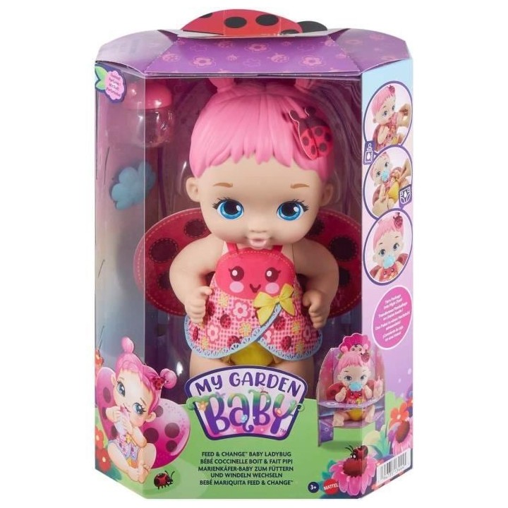 My Garden Baby - Coccinelle Boit & Pipi Rose - Poupon - 3 Ans Et +