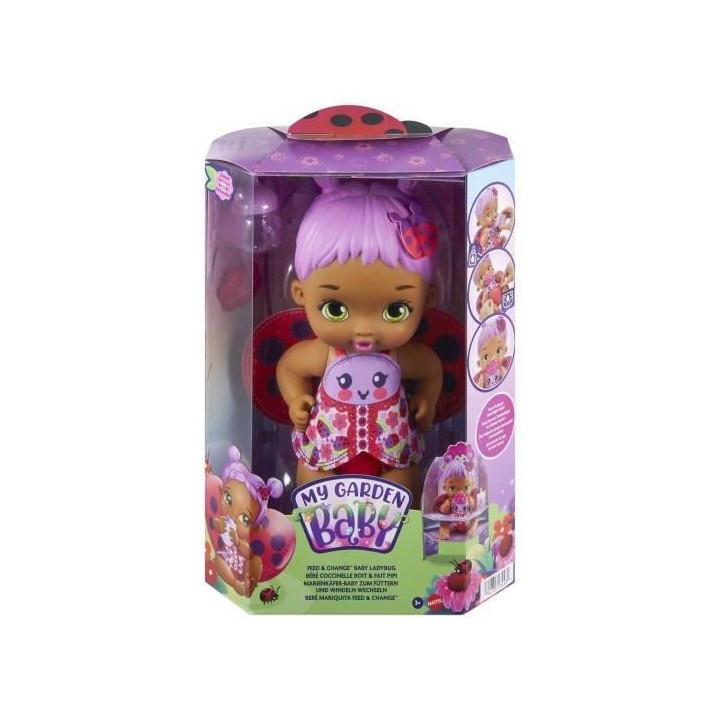 My Garden Baby - Coccinelle Boit & Pipi Violet - Poupon - 3 Ans Et +