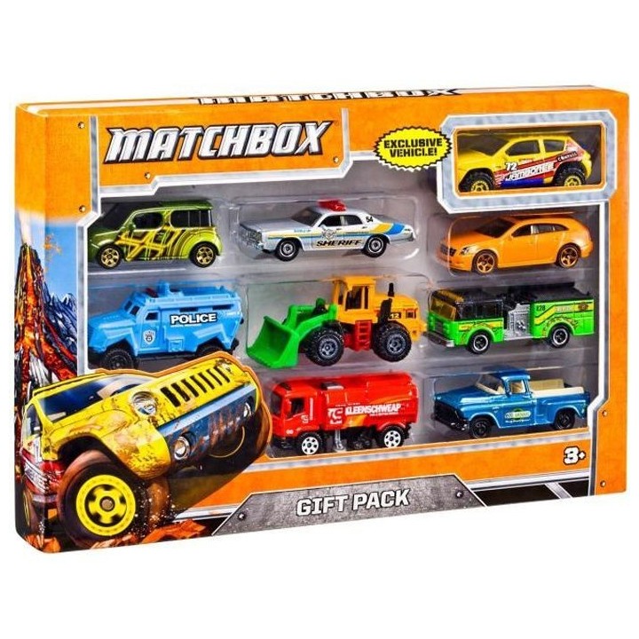 Matchbox - Coffret de 9 petites voitures (modele aléatoire) - Des 3 a