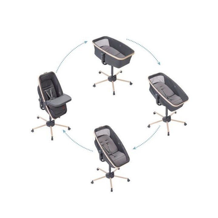 MAXI COSI Transat ALBA tout-en-un, berceau, évolutif chaise haute (ki
