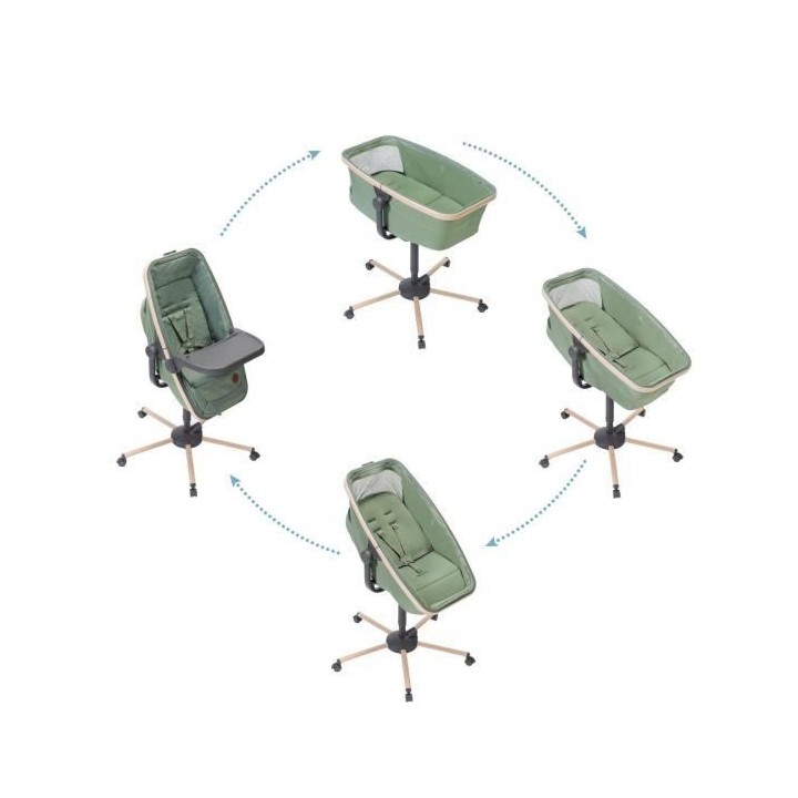 MAXI COSI Transat ALBA tout-en-un, berceau, évolutif, chaise haute (k