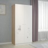 POLINI KIDS AMIS ZEN Armoire NINA 2 portes avec penderie blanc/naturel - Hauteur 190 cm.