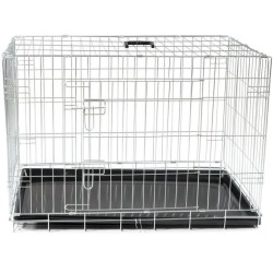 VADIGRAN Cage métallique pliable Classic - 91 x 61 x 66 cm - Argent - Pour chien