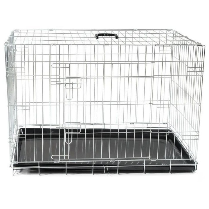 VADIGRAN Cage métallique pliable Classic - 91 x 61 x 66 cm - Argent -