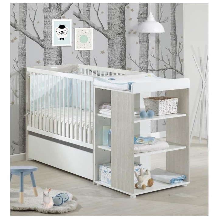 BABYPRICE Lit Bébé Sitta Combiné Evolutif 120x60 cm