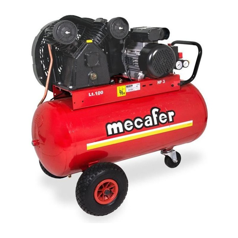 MECAFER Compresseur 100L - 3CV - 10 bars - bicylindre V fonte