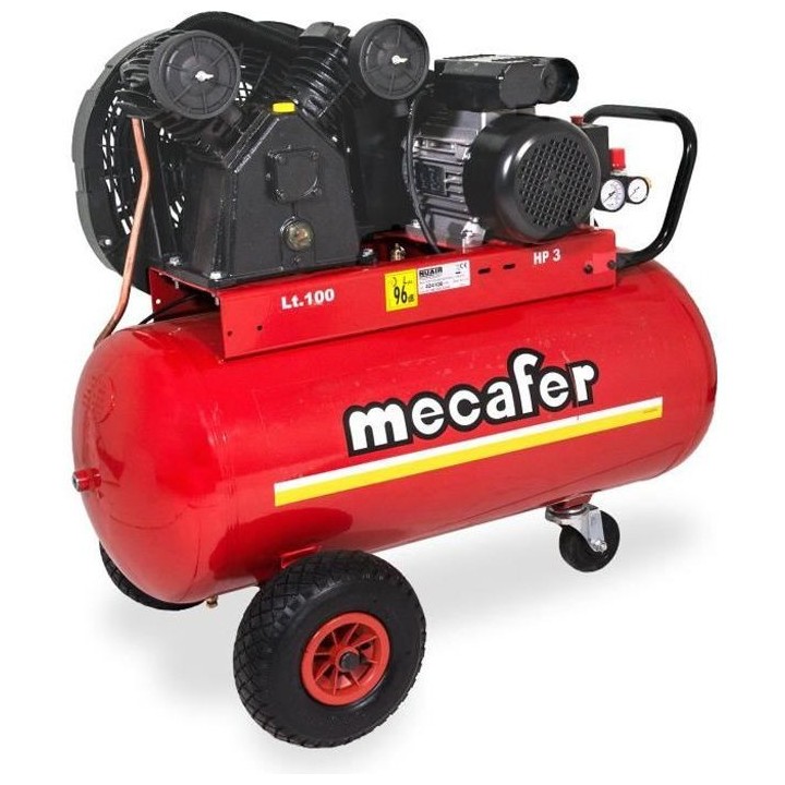 MECAFER Compresseur 100L - 3CV - 10 bars - bicylindre V fonte