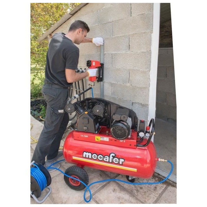 MECAFER Compresseur 100L - 3CV - 10 bars - bicylindre V fonte