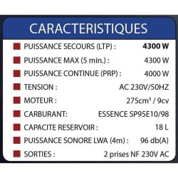 MERCURE GROUPE ELECTROGENE MC5100KT - 4000W