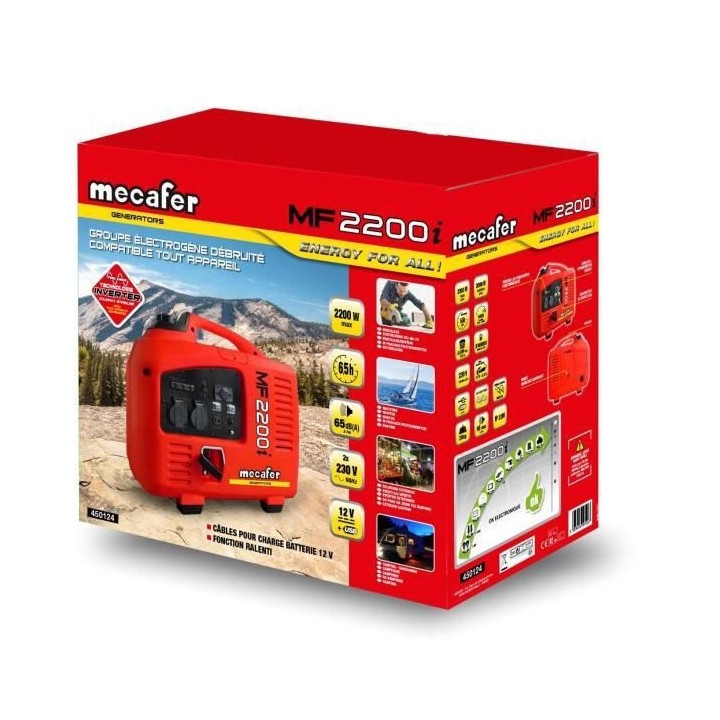 MECAFER Groupe électrogene Inverter moteur essence 4 temps 2200 W max