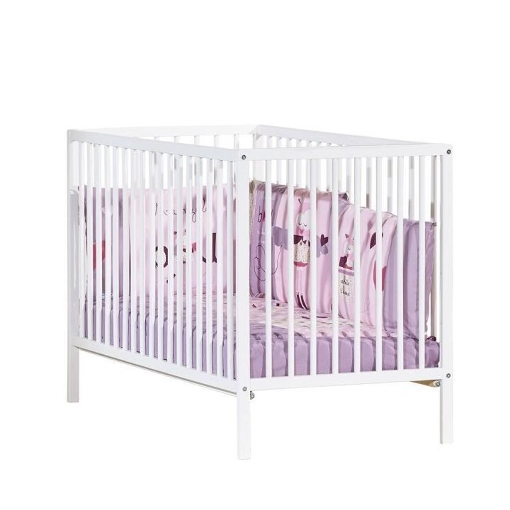 BABY PRICE - lit 120x60 tout barreaux blanc first