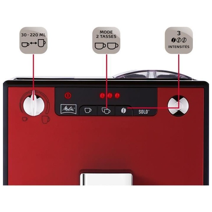 Melitta - Machine a Café a Grain Solo Rouge Chili - Machine Expresso