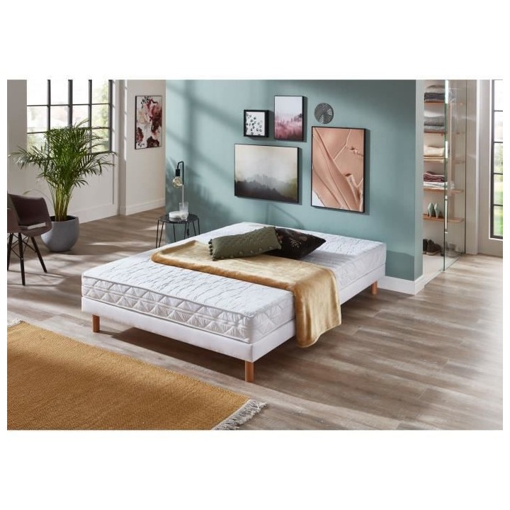 DORMIPUR Ensemble matelas + sommier 140 x 190 cm - Mémoire de forme -
