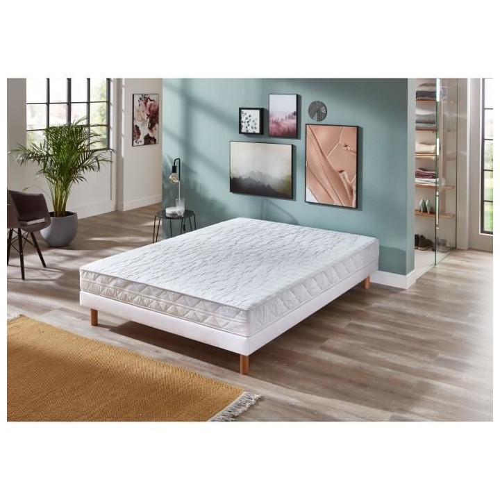 DORMIPUR Ensemble matelas + sommier 140 x 190 cm - Mémoire de forme -