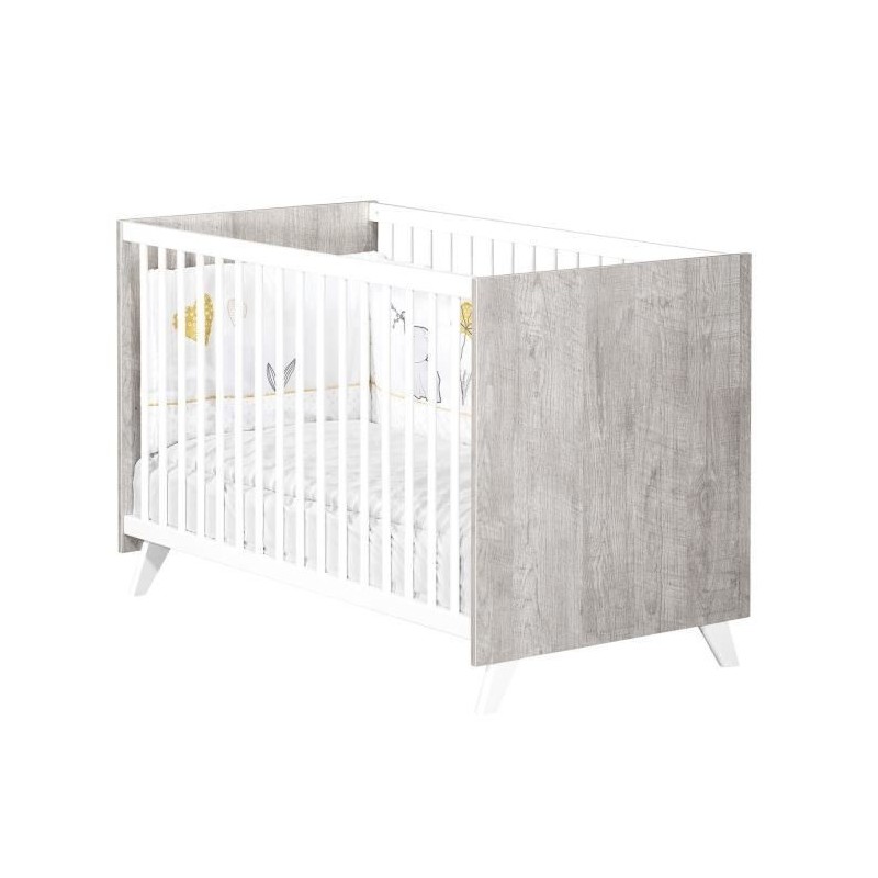 Babyprice - SCANDI GRIS - Lit Bébé 120 x 60