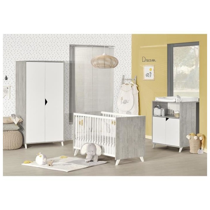 Babyprice - SCANDI GRIS - Lit Bébé 120 x 60