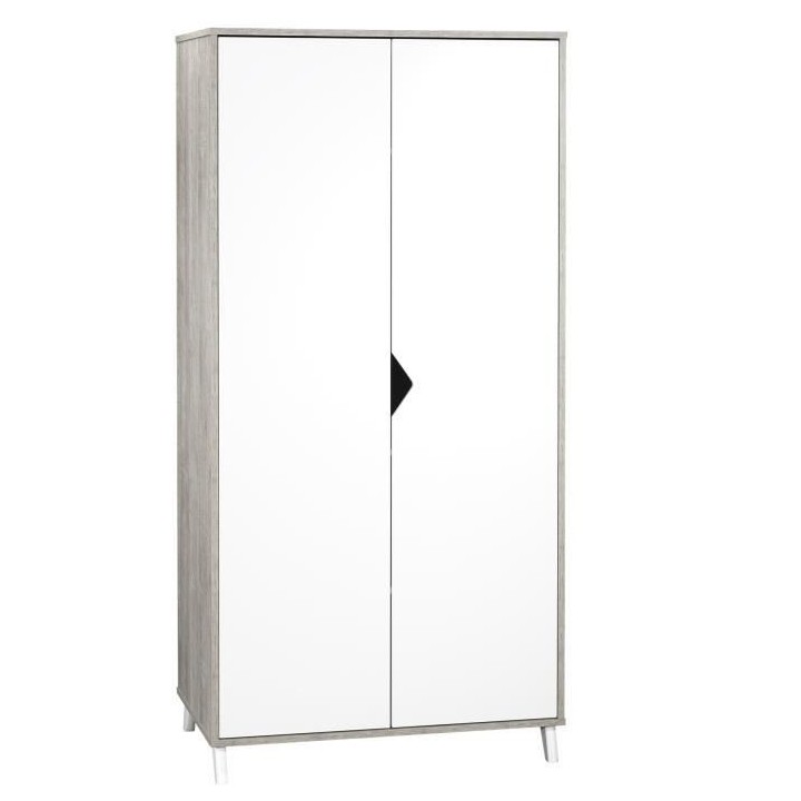 Babyprice - SCANDI GRIS - Armoire 2 Portes