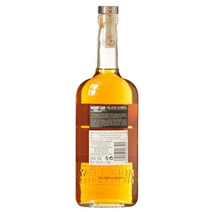 Mount Gay - Black Barrel - Rhum Traditionnel des Barbades - 43% - 70 c