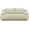 Banquette convertible 3 places MIKA - Velours côtelé Beige - Coffre de rangement - L 192 x H 84 x P 93 cm