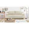 Banquette convertible 3 places MIKA - Velours côtelé Beige - Coffre de rangement - L 192 x H 84 x P 93 cm