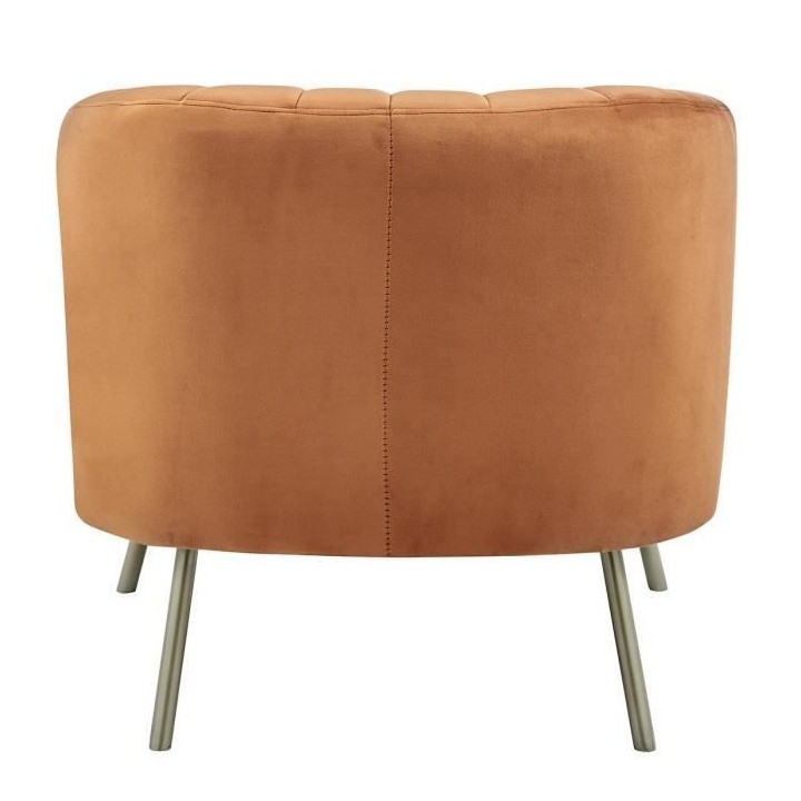 Fauteuil en Velours Terracotta - Pieds dorés - MATHIS