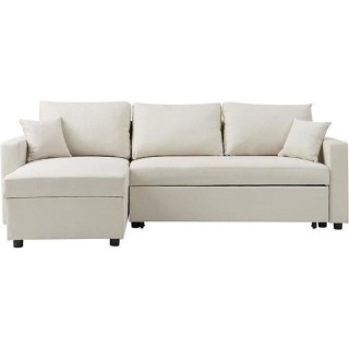 Canapé d'angle réversible convertible grand couchage + coffre - 3 pl