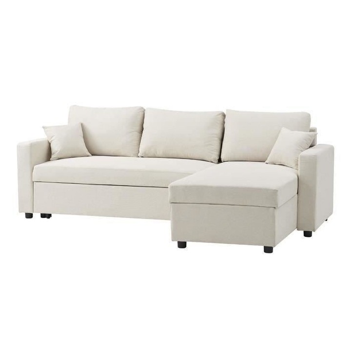 Canapé d'angle réversible convertible grand couchage + coffre - 3 pl