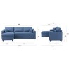 Canapé d'angle réversible convertible grand couchage + coffre - Tissu Bleu- L 228 x P 148 x H 86 cm - OWENS