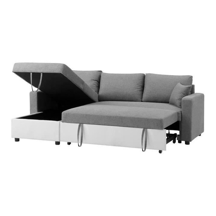 Canapé d'angle réversible convertible grand couchage + coffre - Tiss